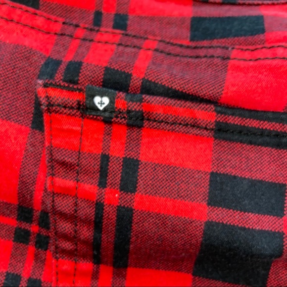 Blackheart Hot Topic Red Black Plaid Skinny Jeans - Picture 12 of 14